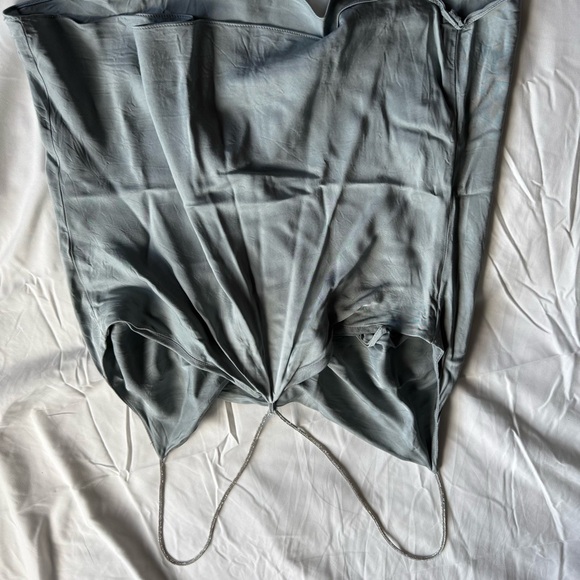H&M bluish grey slinky tank top with crystal straps size medium - Picture 6 of 7